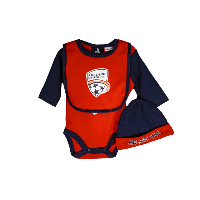 Adelaide United FC Bib & Beanie Baby Bodysuit