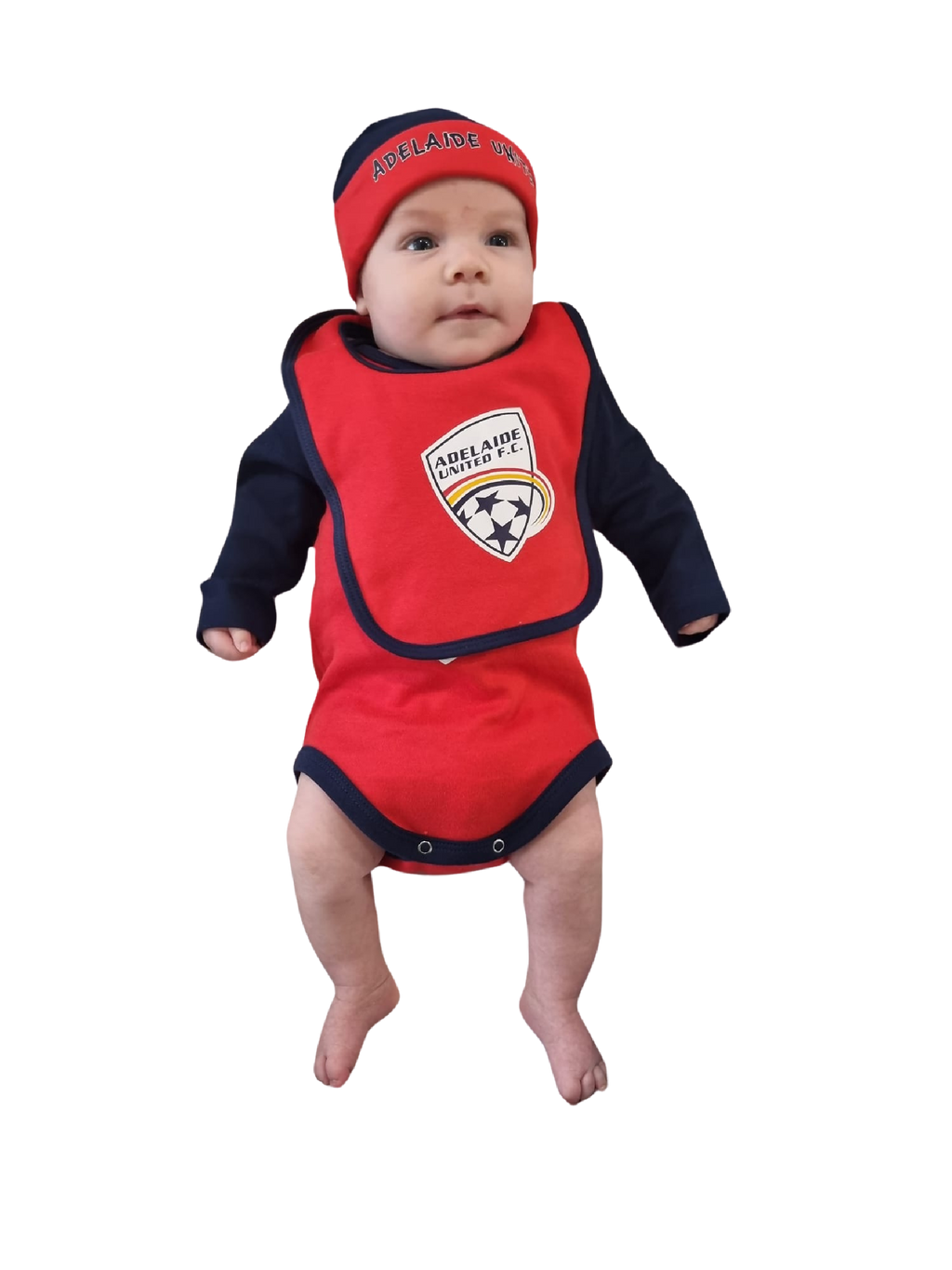 Adelaide United FC Bib & Beanie Baby Bodysuit